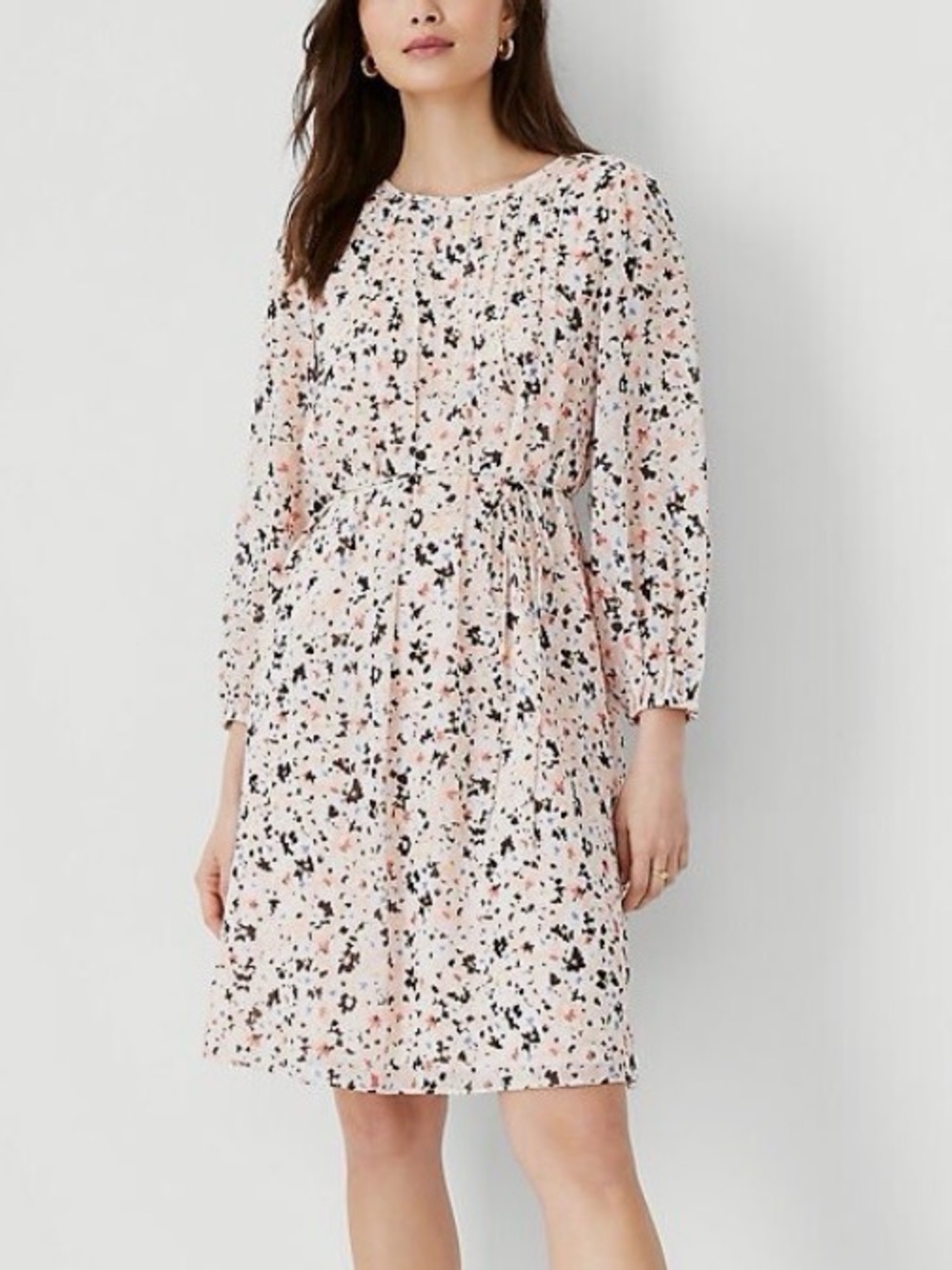 Ann Taylor Blush Floral Midi Dress